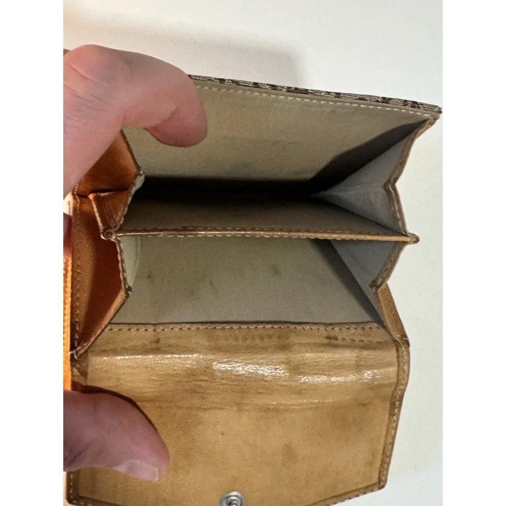 Christian Dior Beige Tan Trotter Canvas Leather Wallet